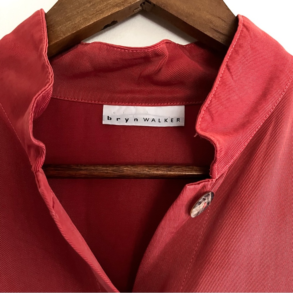 Bryn Walker 100% Tencel Collarless Jacket Terracotta M - Picture 2 of 7